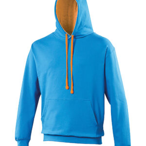 Varsity hoodie - Sapphire Blue/Orange Crush, XS