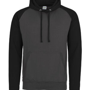 Baseball hoodie - Charcoal/Jet Black, S