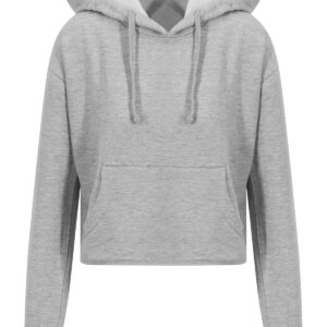 Women's cropped hoodie - Heather Grey, XXS