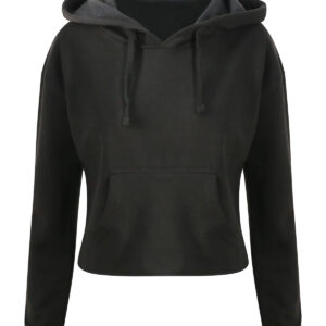 Women's cropped hoodie - Jet Black, XXS