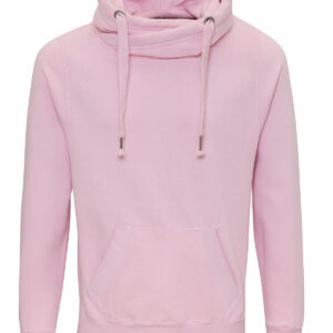 Cross neck hoodie - Baby Pink, XS