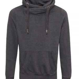 Cross neck hoodie - Charcoal, XS