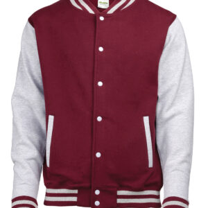 Varsity jacket - Burgundy/Heather Grey, XS