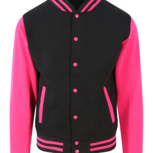 Varsity jacket - Jet Black/Hot Pink, XS