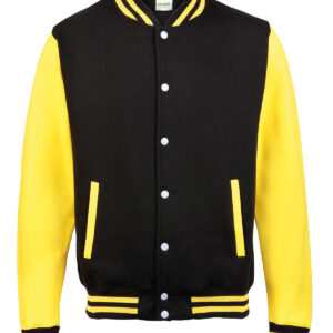 Varsity jacket - Jet Black/Sun Yellow, XS