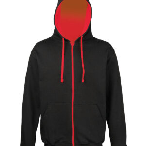 Varsity zoodie - Jet Black/Fire Red, S