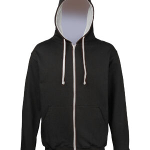 Varsity zoodie - Jet Black/Heather Grey, S