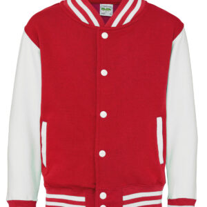 Kids varsity jacket - Fire Red/White, 3/4 Yrs