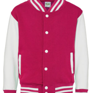 Kids varsity jacket - Hot Pink/White, 3/4 Yrs