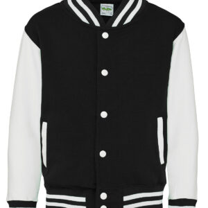 Kids varsity jacket - Jet Black/White, 3/4 Yrs