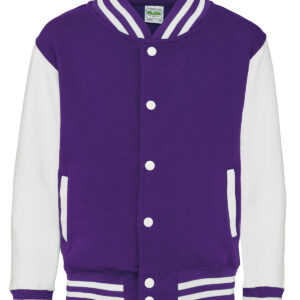 Kids varsity jacket - Purple/White, 3/4 Yrs