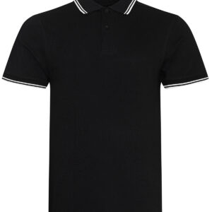 Stretch tipped polo - Black White, S