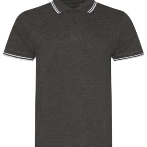 Stretch tipped polo - Charcoal/White, S