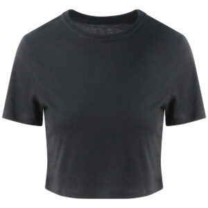 Women's triblend cropped T - Solid Black, XS