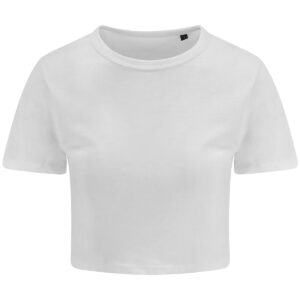 Women's triblend cropped T - Solid White, XS