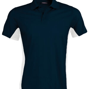 Flags short sleeve bi-colour polo shirt - Navy/White, S