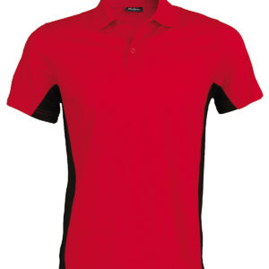 Flags short sleeve bi-colour polo shirt - Red/Black, S