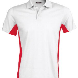 Flags short sleeve bi-colour polo shirt - White/Red, S