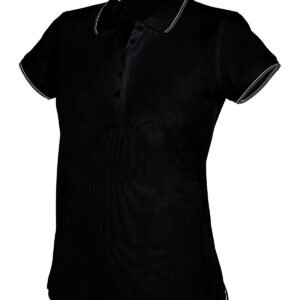 Women's short sleeve polo shirt - Black, XS