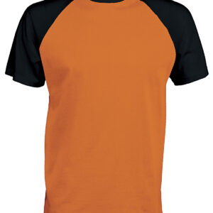 Baseball Short-sleeved two-tone T-shirt - Orange/Black, S