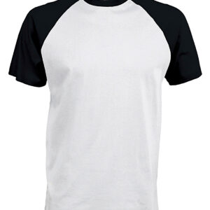 Baseball Short-sleeved two-tone T-shirt - White/Black, S