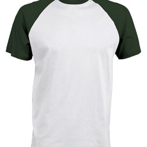 Baseball Short-sleeved two-tone T-shirt - White/Forest, S