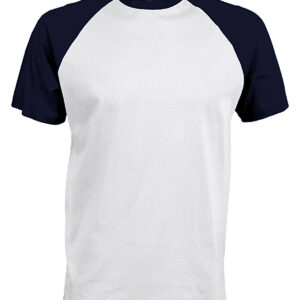 Baseball Short-sleeved two-tone T-shirt - White/Navy, S