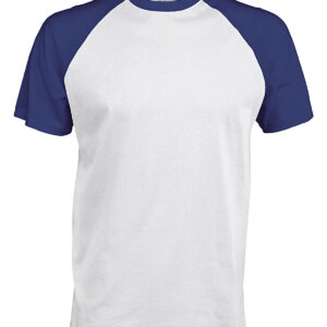 Baseball Short-sleeved two-tone T-shirt - White/Royal, S