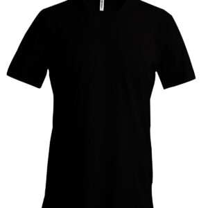Men's short-sleeved V-neck T-shirt - Black, S