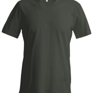 Men's short-sleeved V-neck T-shirt - Khaki, S
