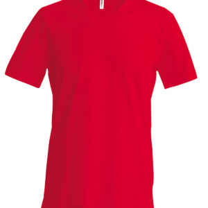 Men's short-sleeved V-neck T-shirt - Red, S