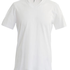 Men's short-sleeved V-neck T-shirt - White, S