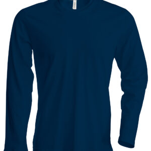 Men's long-sleeved crew neck T-shirt - Navy, S