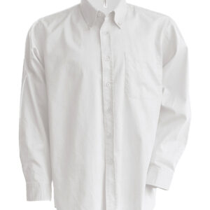 Men's long-sleeved Oxford shirt - White, S