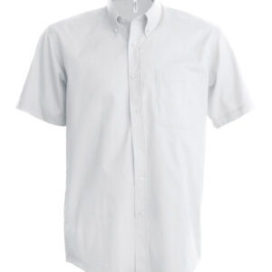 Men's short-sleeved Oxford shirt - White, S