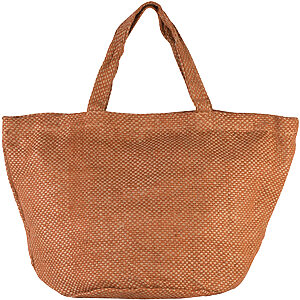100% natural yarn dyed jute bag - Natural/Saffron, One size