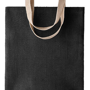 100% natural yarn dyed jute bag - Black, One size