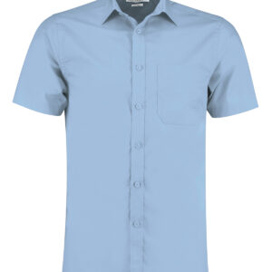 Poplin shirt short-sleeved (tailored fit) - Light Blue, 14.5
