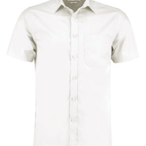 Poplin shirt short-sleeved (tailored fit) - White, 13.5