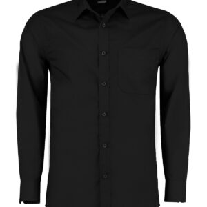 Poplin shirt long-sleeved (tailored fit) - Black, 13.5