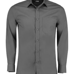 Poplin shirt long-sleeved (tailored fit) - Graphite, 14.5