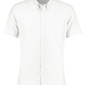 Slim fit workwear Oxford shirt short sleeve - White, 14