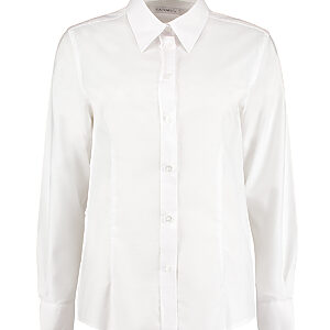 Women's workplace Oxford blouse long-sleeved (tailored fit) - White, 6