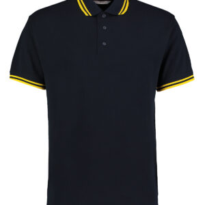 Tipped collar polo (classic fit) - Navy/Yellow, S