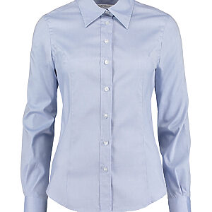 Women's corporate Oxford blouse long-sleeved (tailored fit) - Light Blue, 6