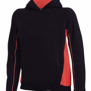 Kids pullover hoodie - Black/Red, 5/6 Yrs