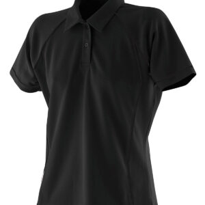 Women's piped performance polo - Black* Black, S