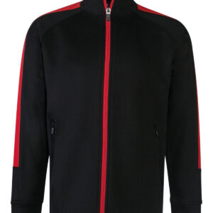 Kids knitted tracksuit top - Black/Red, 3/4 Yrs