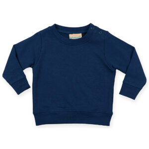 Crew neck sweatshirt with shoulder poppers - Navy, 6/12 Months