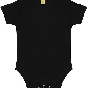 Short-sleeved bodysuit with envelope neck opening - Black, 0/3 Months